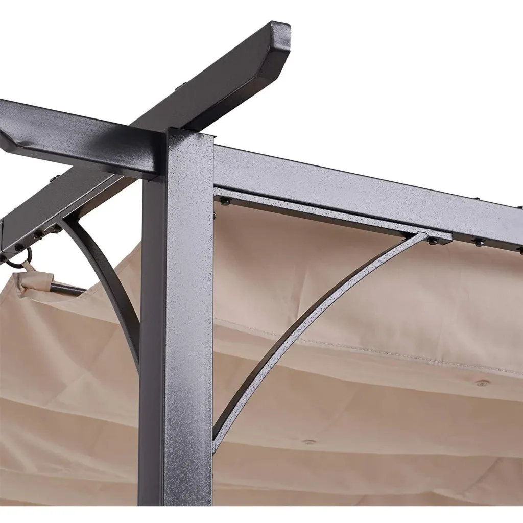 Pergola mit Schiebedach per Seilzug