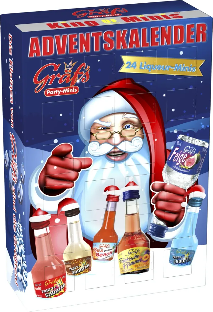 Gräfs Adventskalender, gefüllt mit 24 Mini-Spirituosen