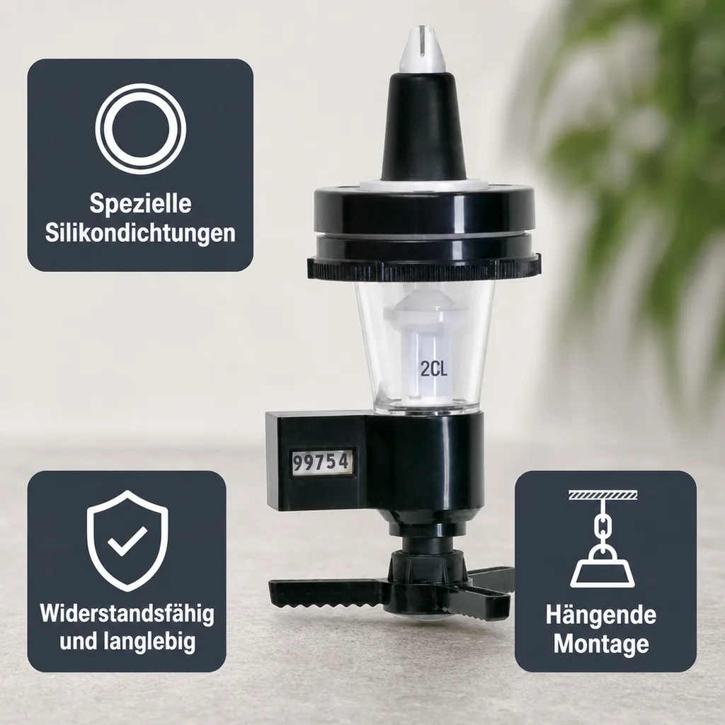PRIMA Portionierer, Getränkeportionierer, Schnapsspender für Spirituosenflaschen mit Zählwerk, Ausschankmenge: 30 ml