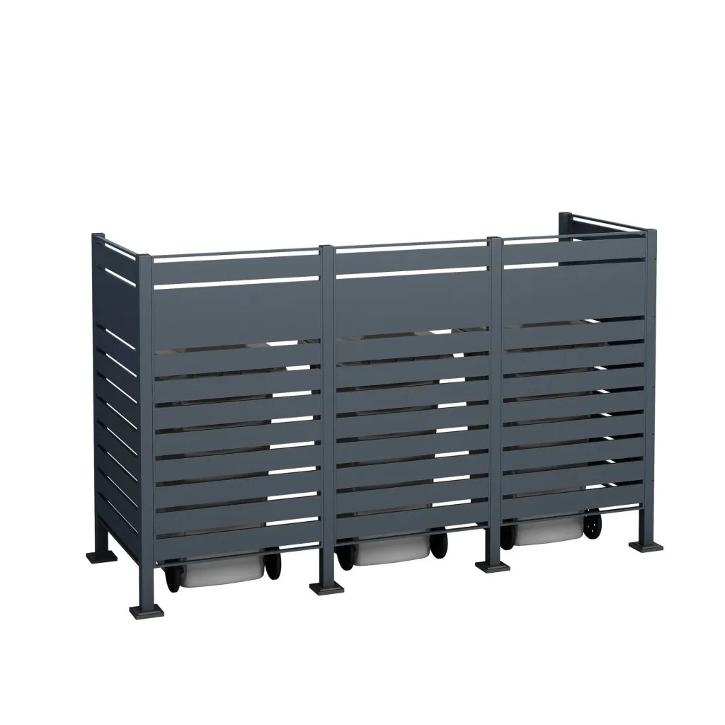Mülltonnenverkleidung Planum 3er Box, 150 cm, anthrazit