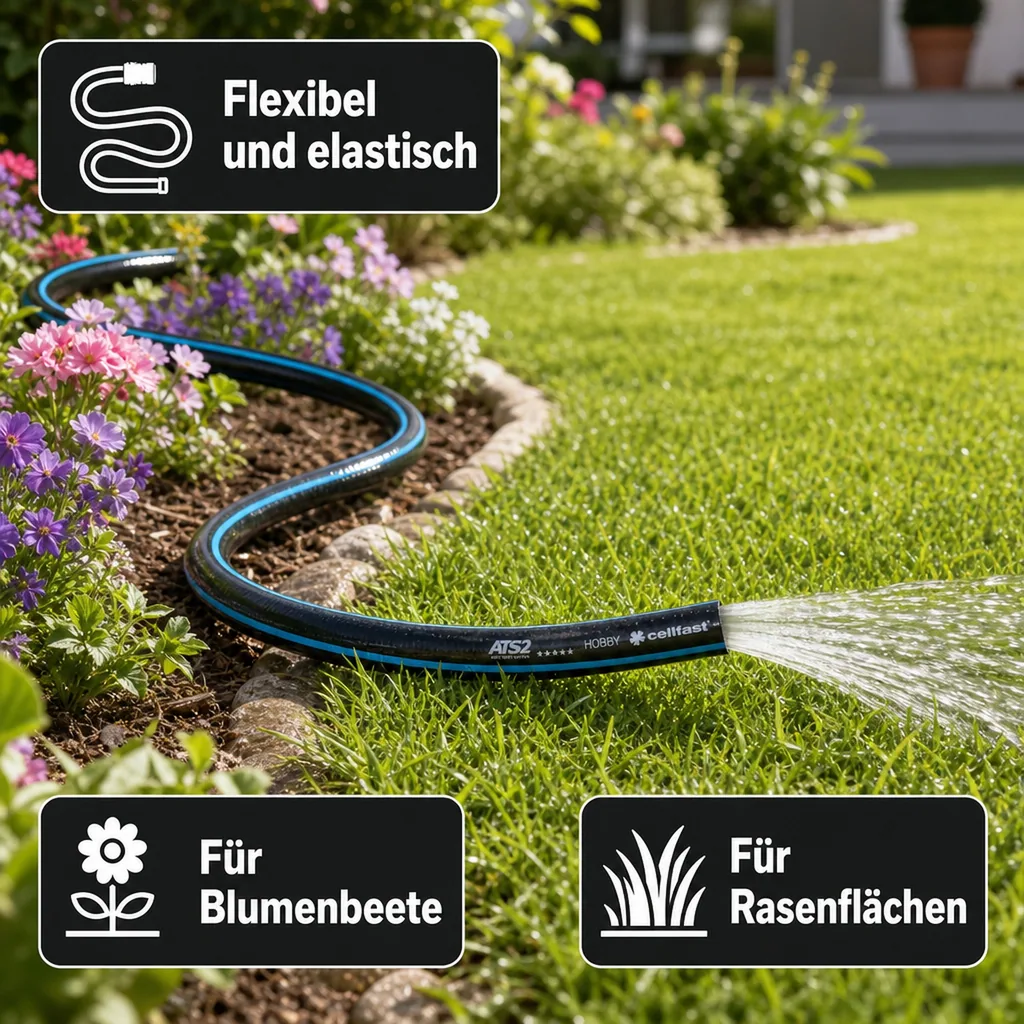 Gartenschlauch, 1/2 Zoll, 25m, lebensmittelecht, flexibel