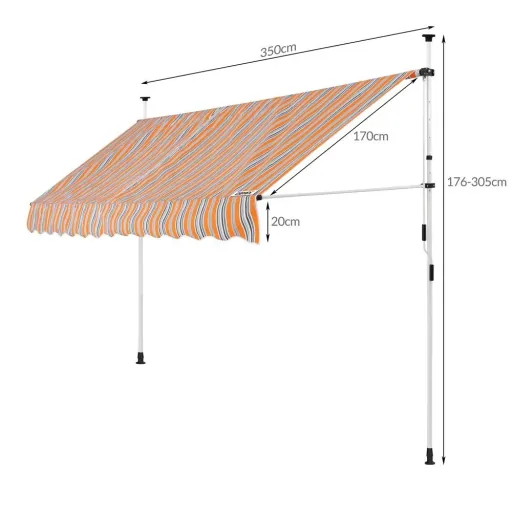Klem Markise gelb/blau 350cm