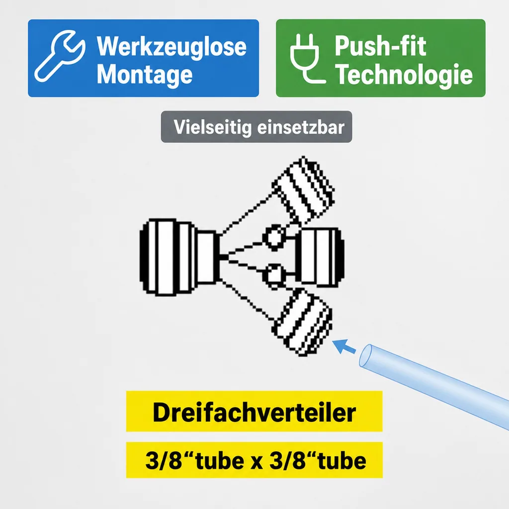 Dreifachverteiler für Schlauch 3/8"