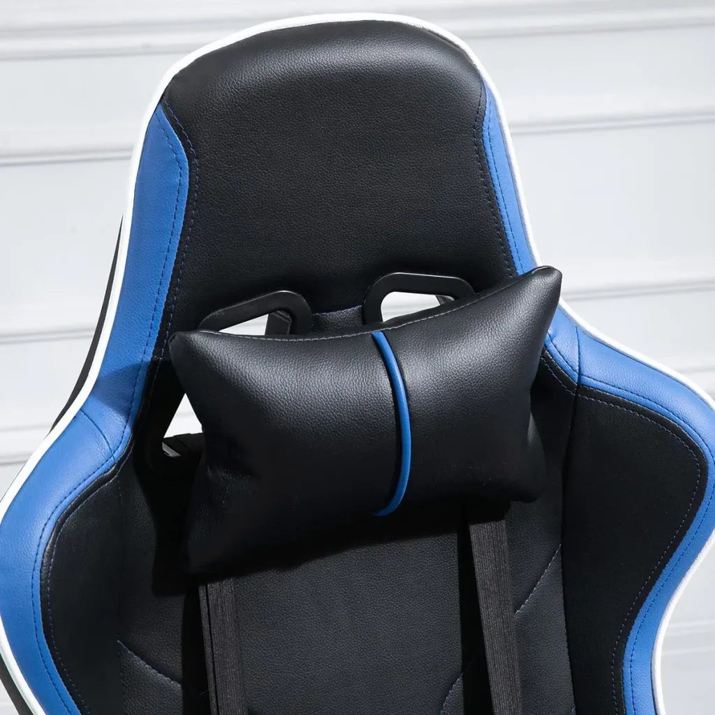 Gamingstuhl ergonomisch geformt Blau, Schwarz