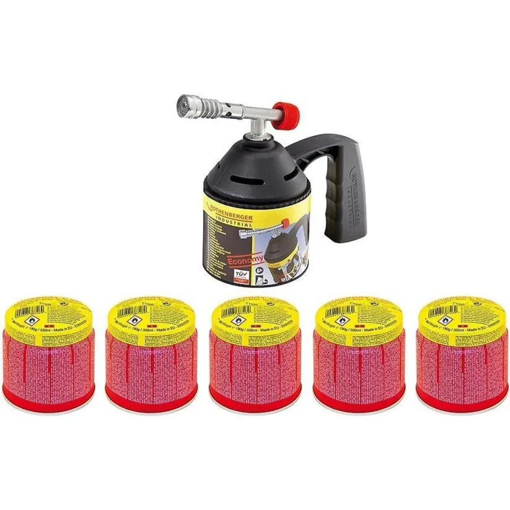 Lötbrenner mit Piezo - Inkl. 5x Gas