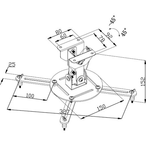Projektor-Deckenhalterung vollbeweglich 10 kg Silber
