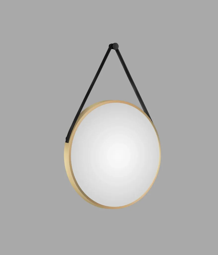 Dekorativer runder Wandspiegel in gold matt Ø 50 cm - hochwertiger robuster Aluminiumrahmen