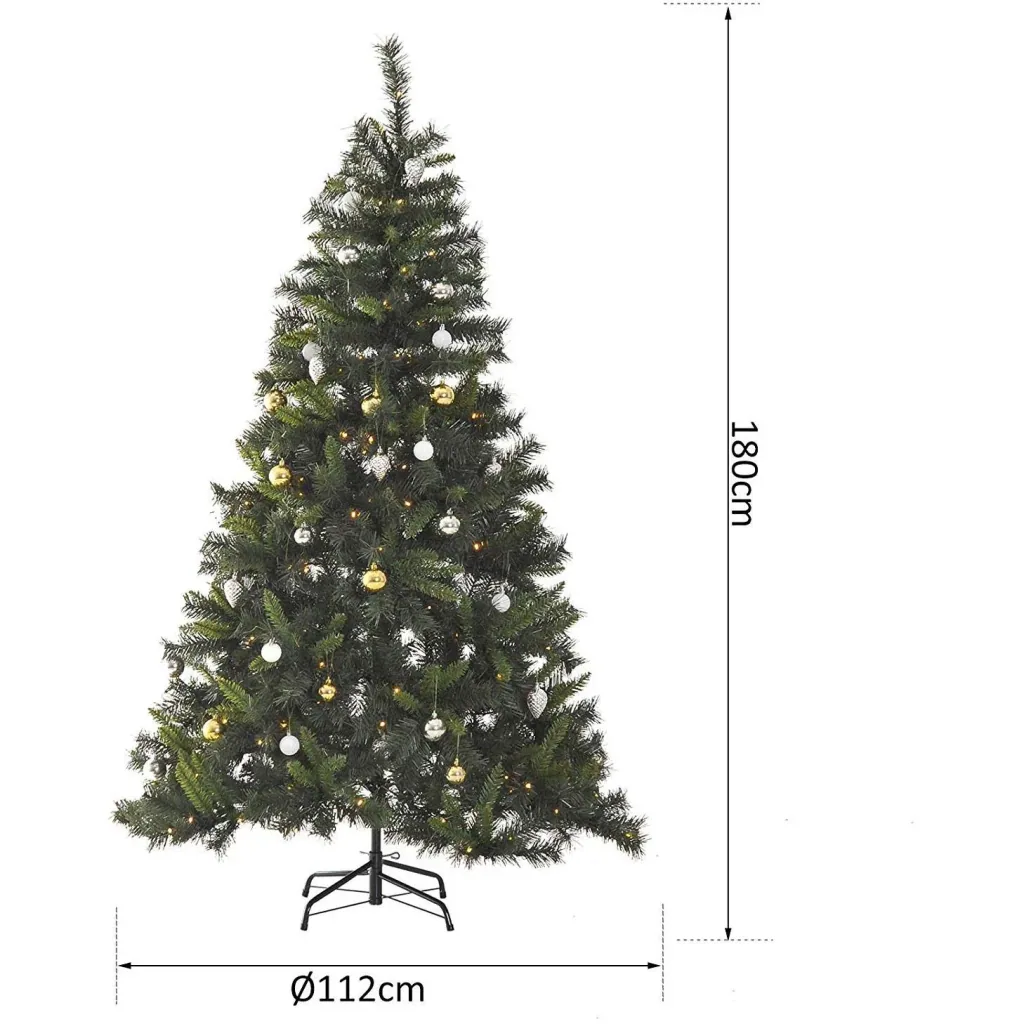Weihnachtsbaum 180cm Tannenbaum 200 LEDs 745 Spitzen