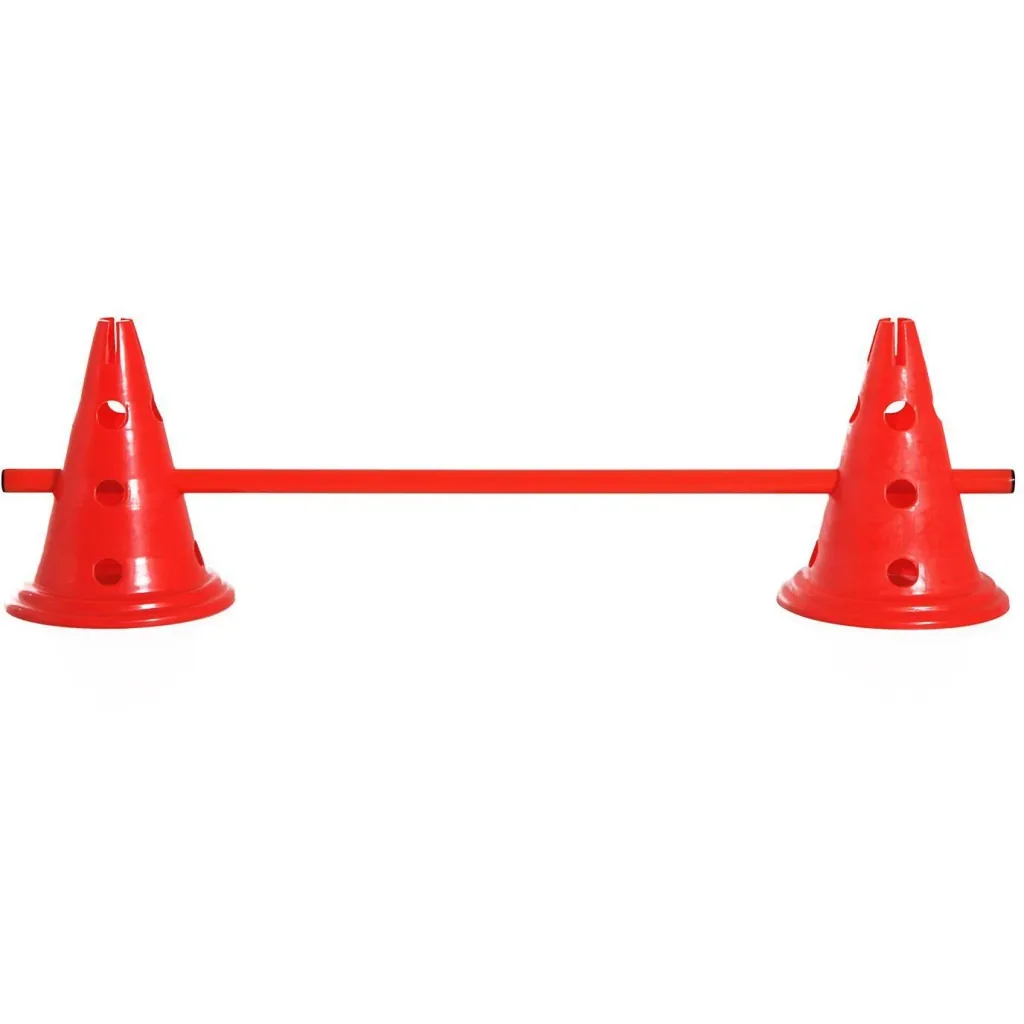 Hürden-Set 6 x Kegelhürden + 3 x Hürdenstangen 30cm ROT