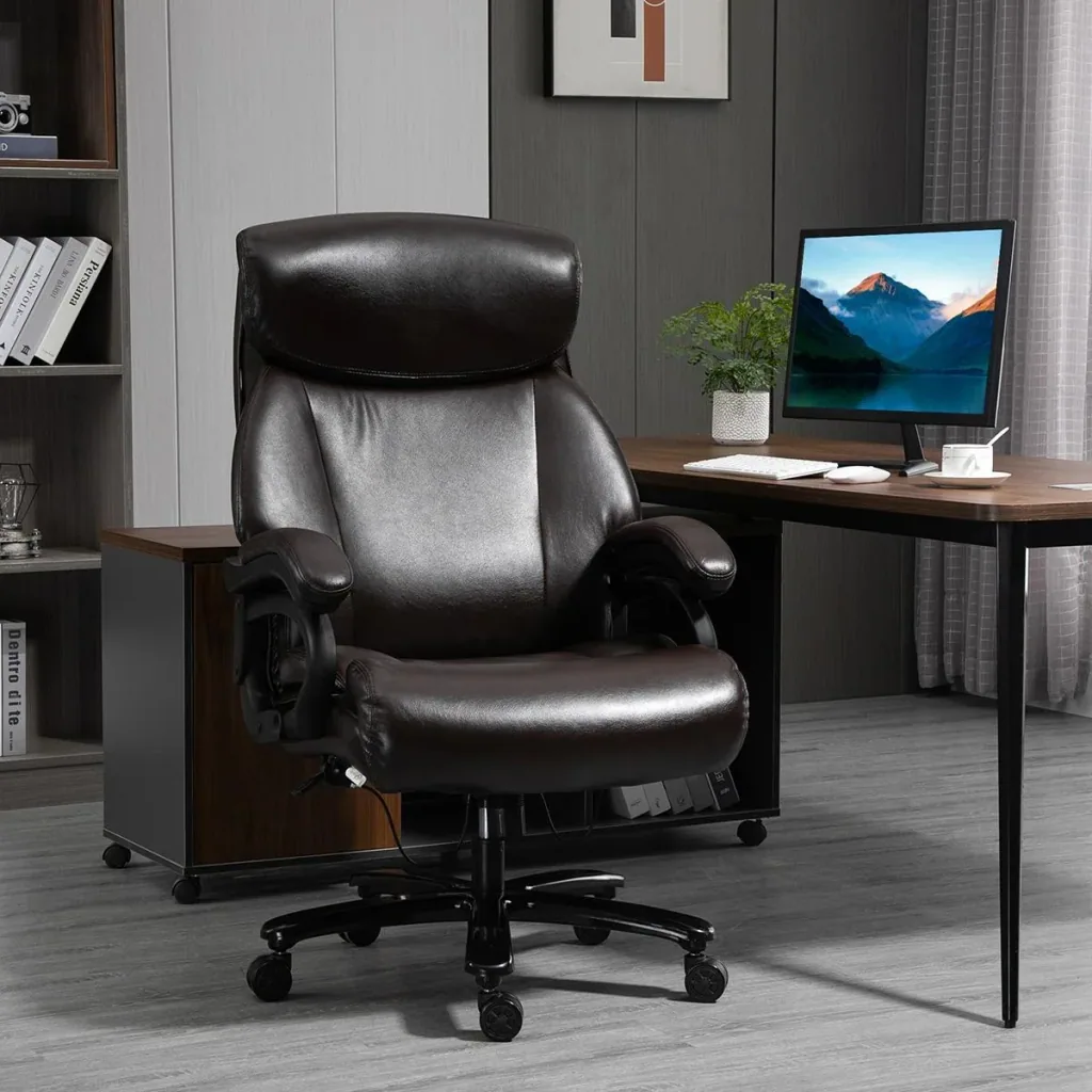 Bürostuhl Chefsessel Gaming Stuhl Drehstuhl Wippfunktion Dicke Polsterung Ergonomisches Design höhenverstellbar PU-Leder
