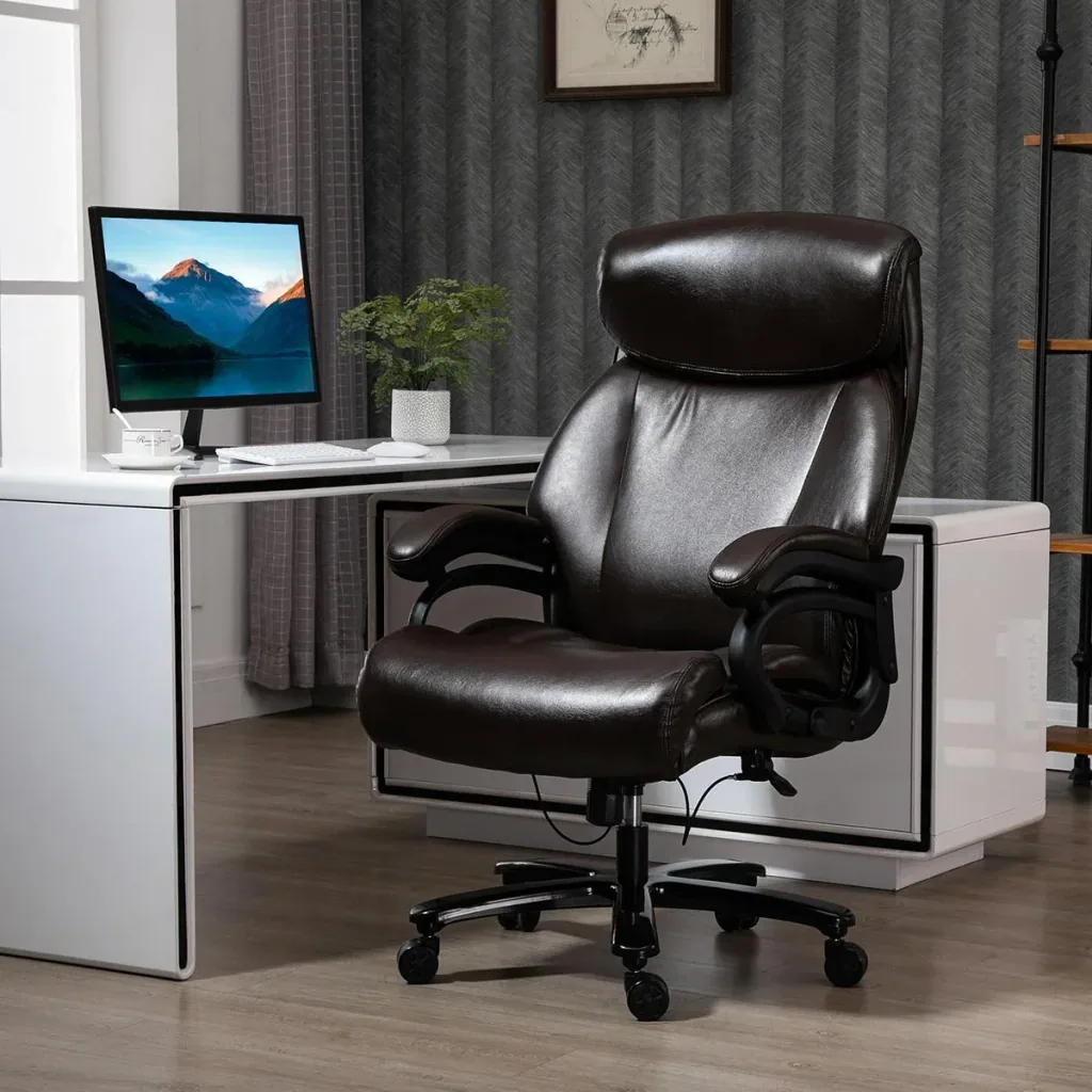 Bürostuhl Chefsessel Gaming Stuhl Drehstuhl Wippfunktion Dicke Polsterung Ergonomisches Design höhenverstellbar PU-Leder