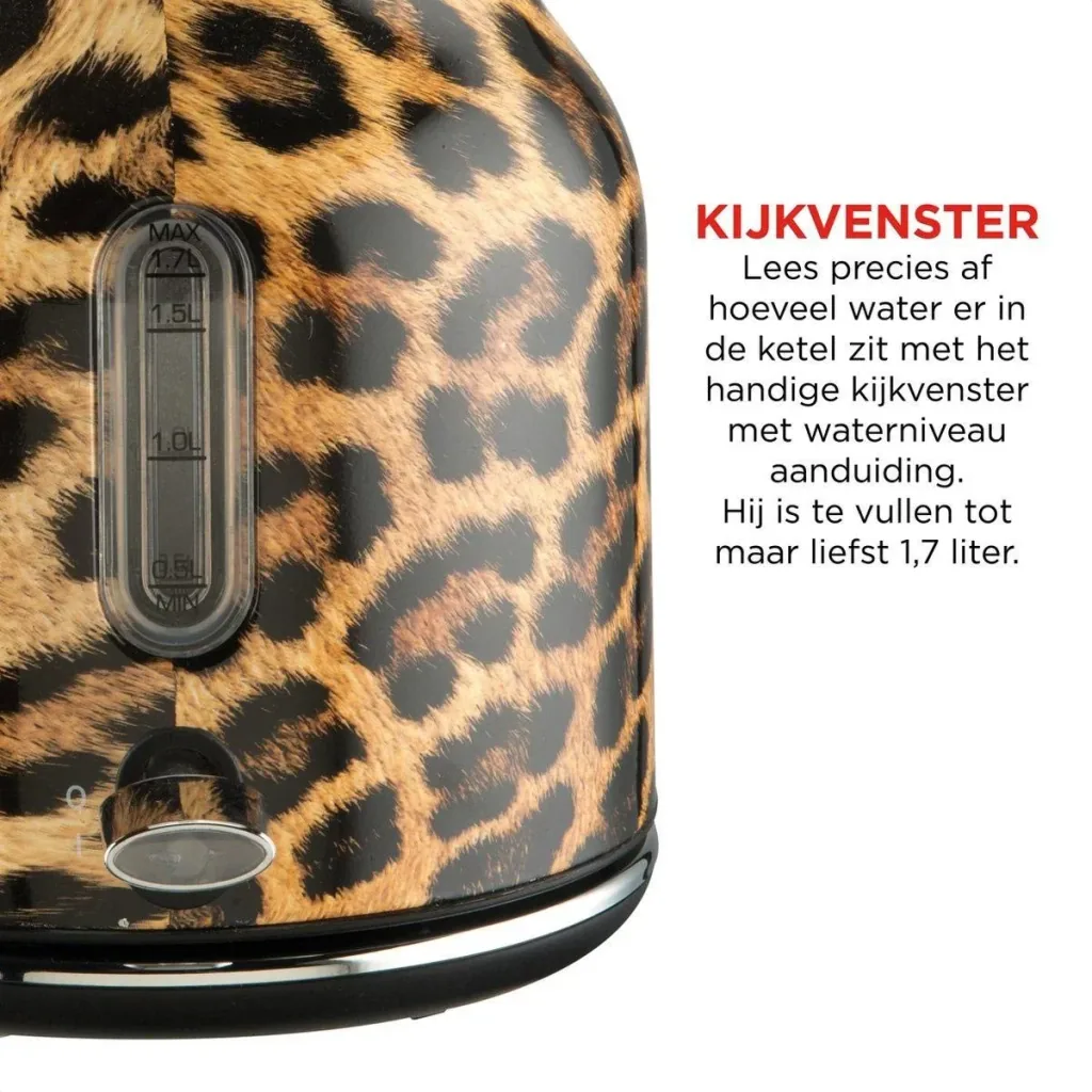 Panther Wasserkocher - 1.7L und Toaster - Panther Druck - Leopard - Retro