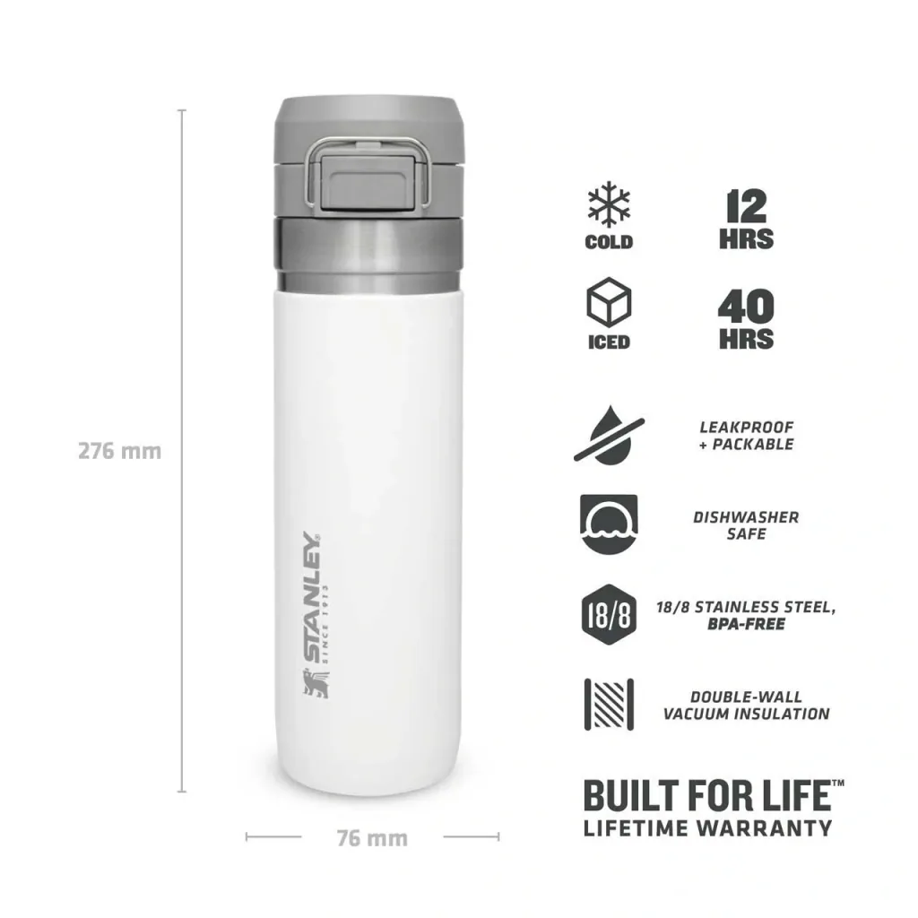 Quick Flip Water Bottle 0,7 l, Polar, Vakuumisolierung, Sicherheitsverschluss