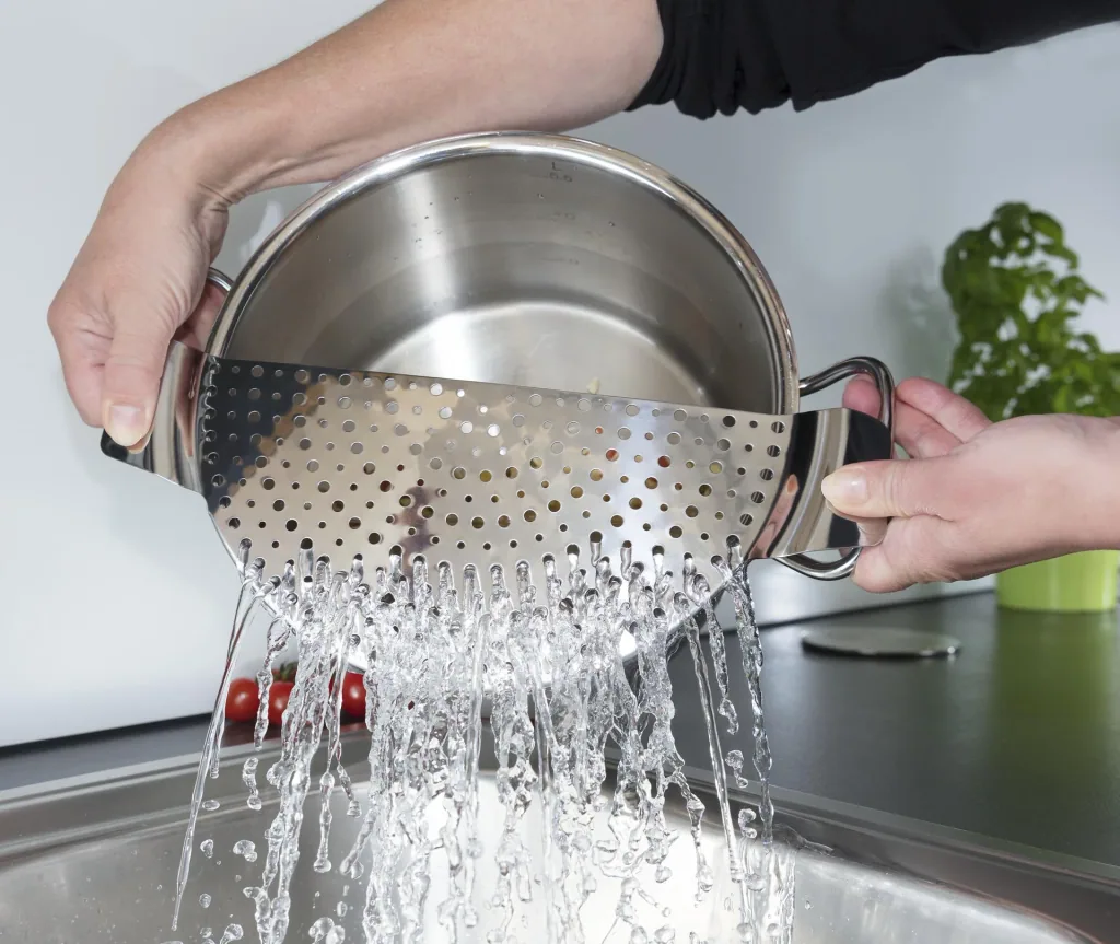 Abgießhilfe Edelstahl Extra Gross. Für Töpfe bis 26 cm