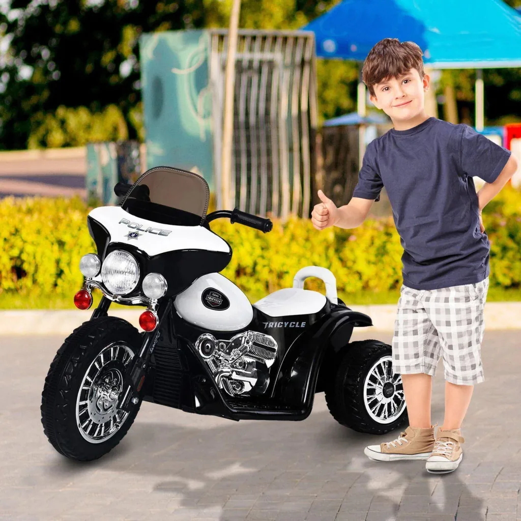 Elektromotorrad Kindermotorrad Schwarz-Weiß