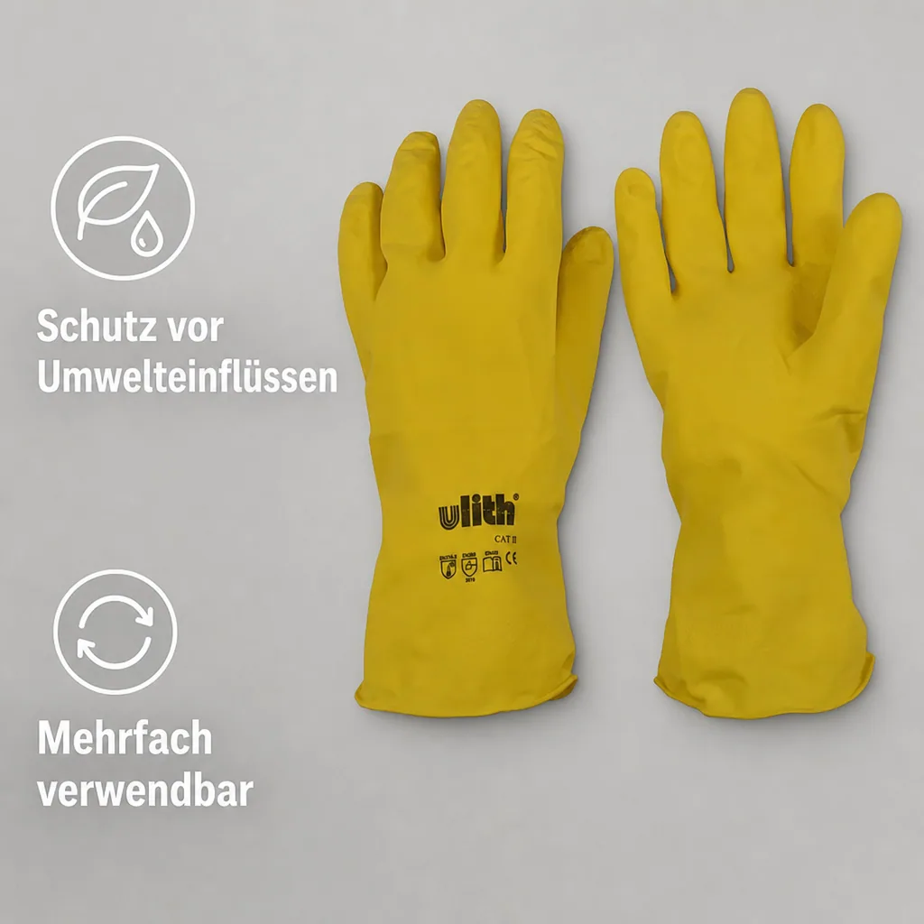 Industriehandschuhe, Latex Handschuhe, Gr. L, gelb