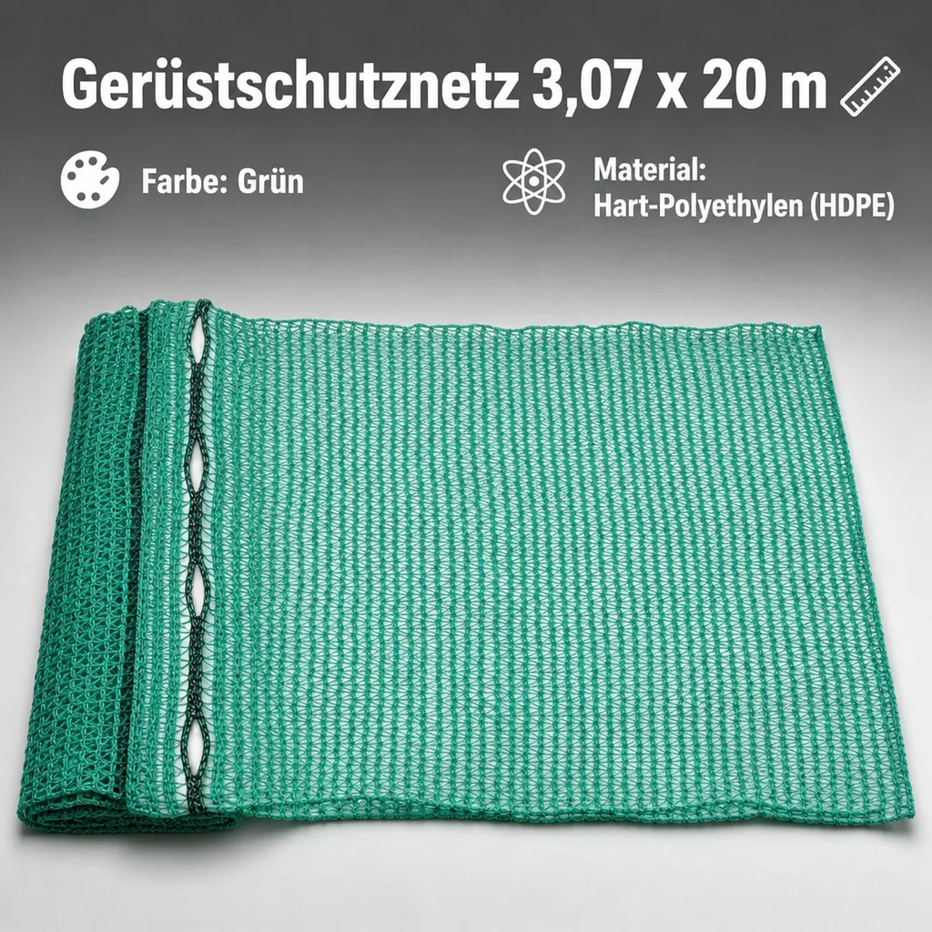 Gerüstschutznetz 3,07 x 20 m grün 50 g/m²