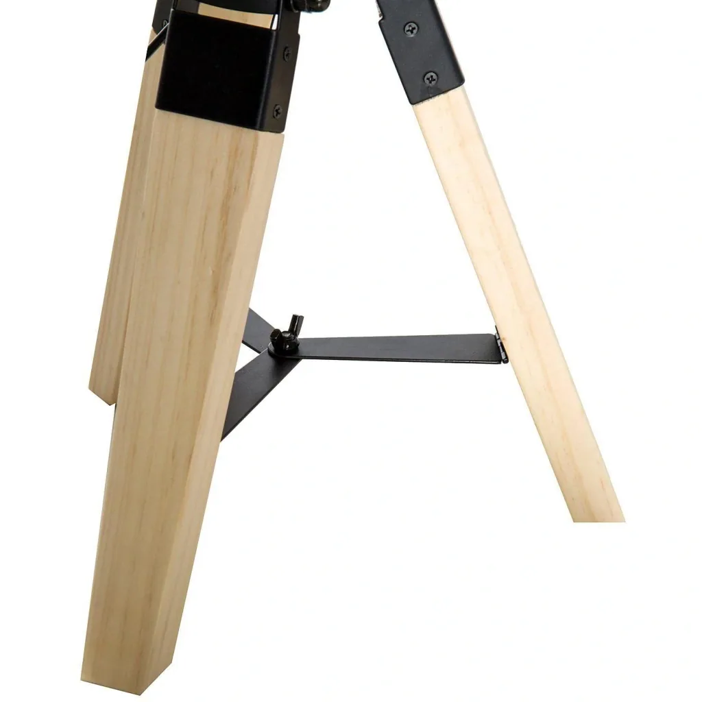 Tischlampe Dreibein Tischleuchte E27 Leinenoptik Kiefer Grau