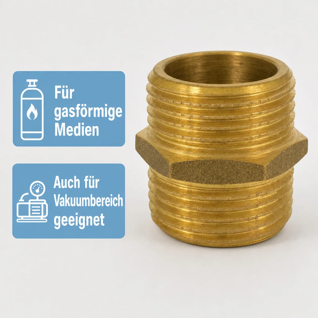 Doppelnippel 3/4 Zoll, Messing, Gewindefitting