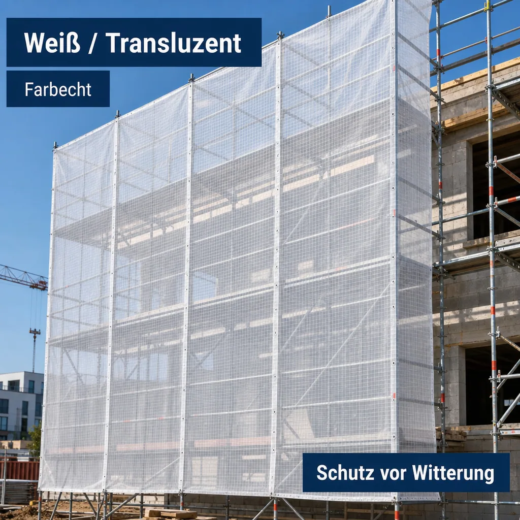 Gitterplane für Gerüste 2,70 x 20 m 200 g/m² Weiss/Transluzent
