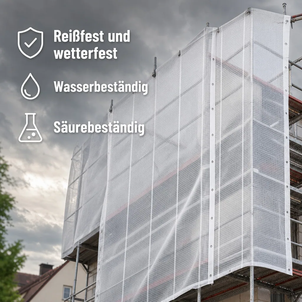 Gitterplane für Gerüste 4,10 x 40 m 200 g/m² Weiss/Transluzent