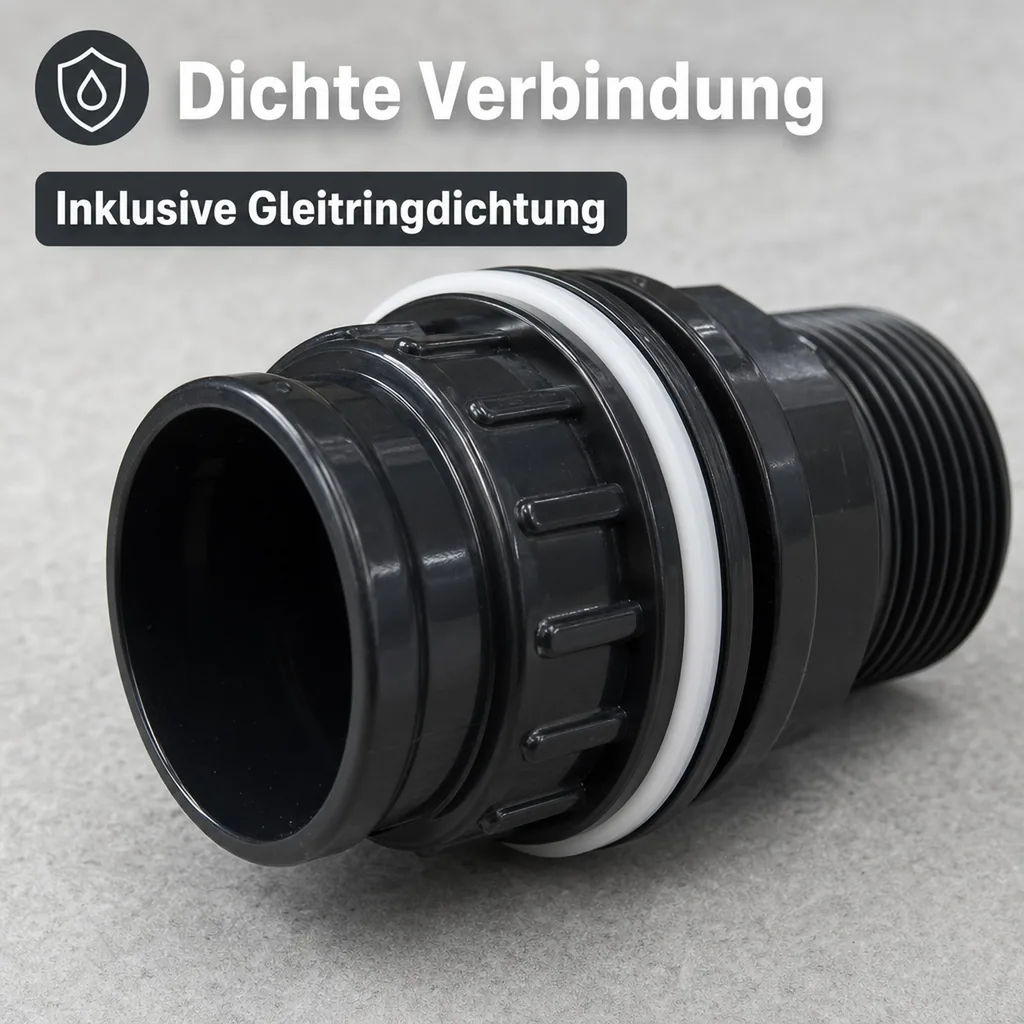 PVC Durchführung, Klebemuffe x AG 25/32 x 1", PN10