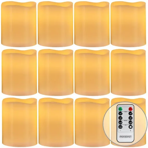 12 LED-Wachskerzen weiß mit Batterie