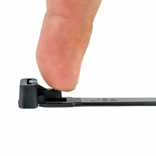 Kabelbinder, 100 Stück, wiederlösbar 250x7,6mm, schwarz