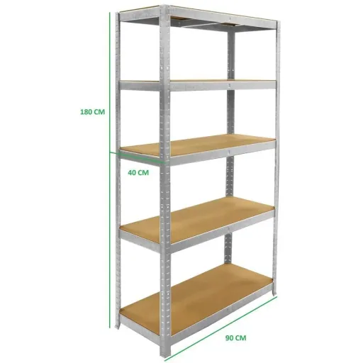 2 Stück Metall-Lagerregal / Regaleinheit mit 5 Fachböden - 875kg Kapazität - (BxTxH) 90x40x180cm - 175kg pro Fachboden