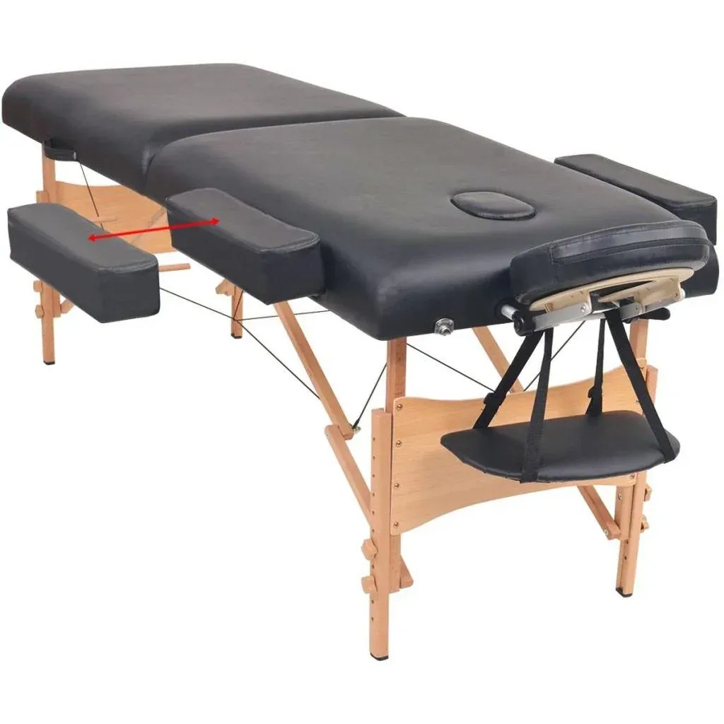 Klappbare Massageliege 2 Zonen 10 cm dick schwarz