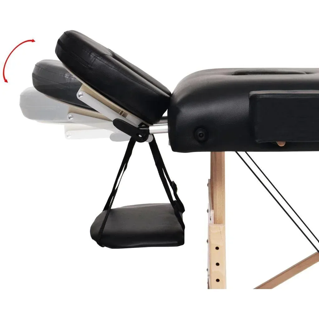 Klappbare Massageliege 2 Zonen 10 cm dick schwarz