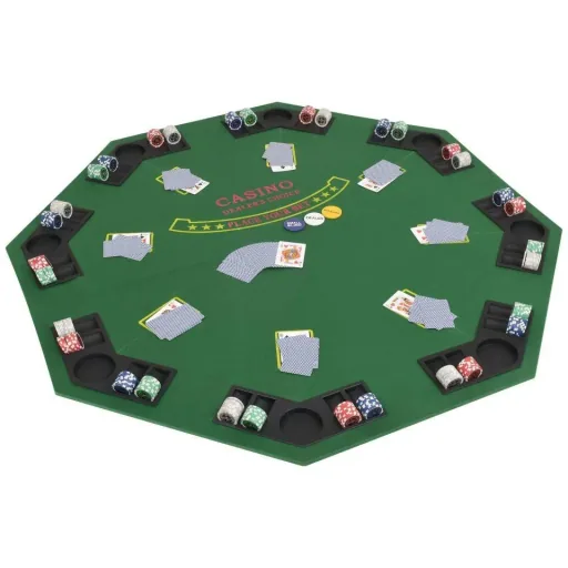Pokertischplatte für 8 Spieler 2-fach klappbar grün