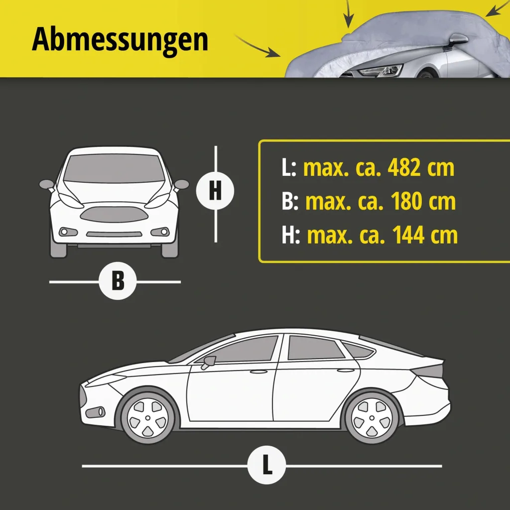 Autoabdeckplane all weather - Größe 6 - 482x180x144cm - PVC beschichtet