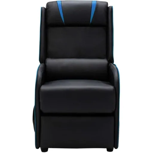 Massagesessel verstellbar Kunstleder schwarz und blau