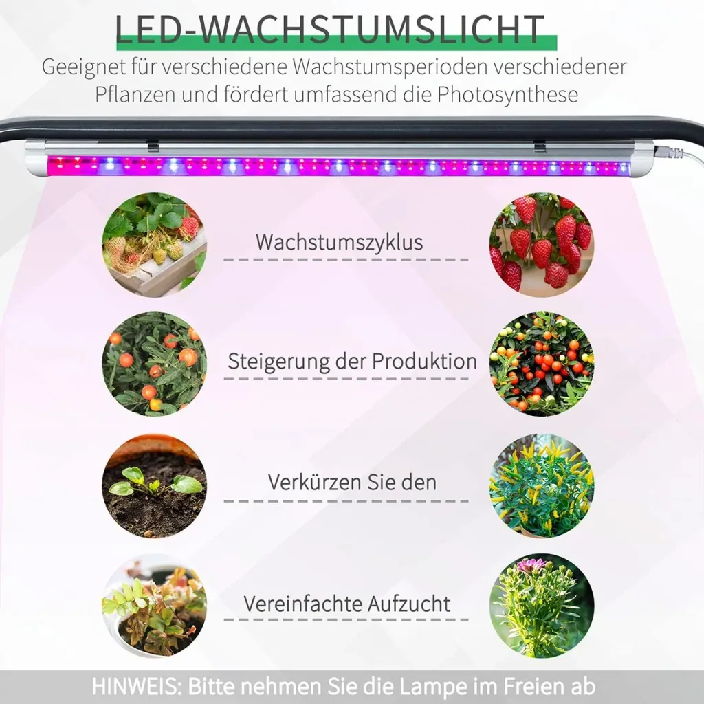 Hochbeet mit LED-Licht und Rädern dunkelgrau