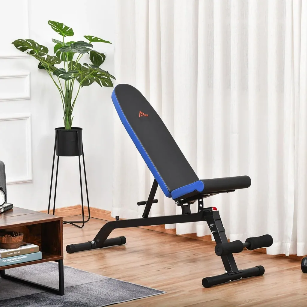 Sit Up Bank Bauchtrainer mit Trainingsseile Trainingsbank für Zuhause Fitnessstudio Multifunktion Verstellbar&klappbar 1