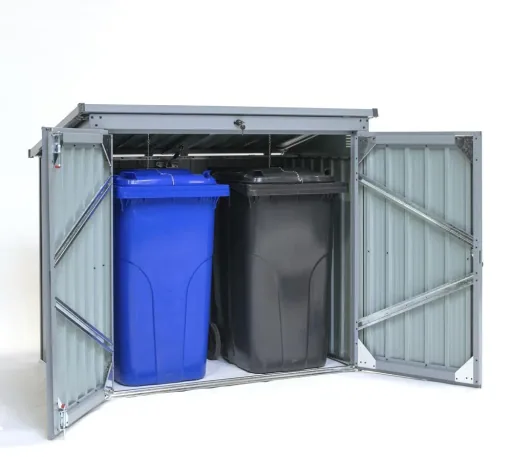 Westmann Metall Mülltonnenbox 2-fach anthrazit/lichtgrau, 101x158x134 cm