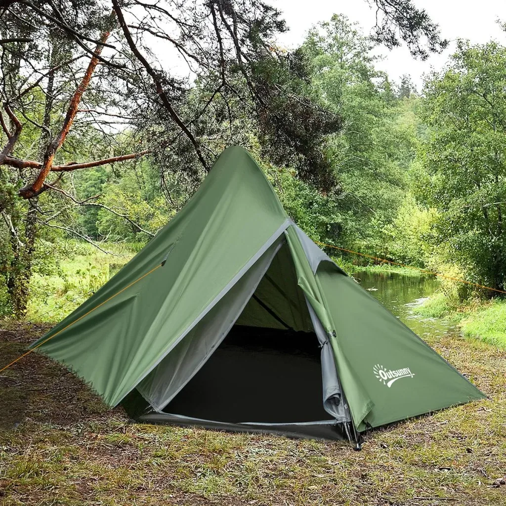 Campingzelt für 2 Personen dunkelgrün