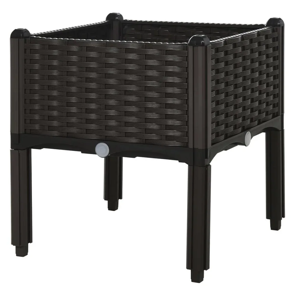 Hochbeet in Rattan-Optik dunkelbraun