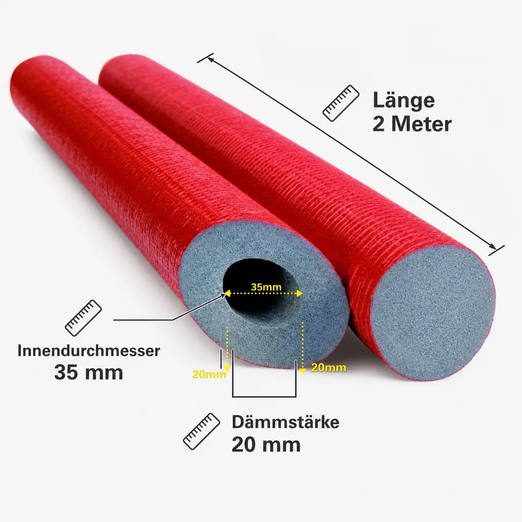 Rohrisolierung CLIMAFLEX® 35mm x 20mm, 2m, Heizungsrohrisolierung GEG, grau