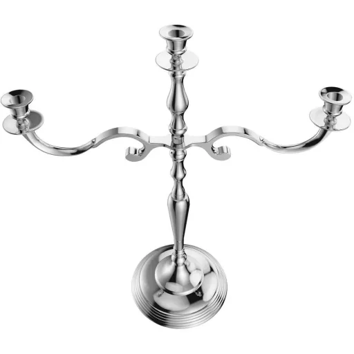 Kerzenständer silber glänzend Aluminium 40cm 5-armig Kandelaber