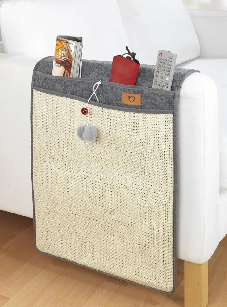Katzen-Kratzmatte, Anthrazit/ Beige, 128 x 45 cm