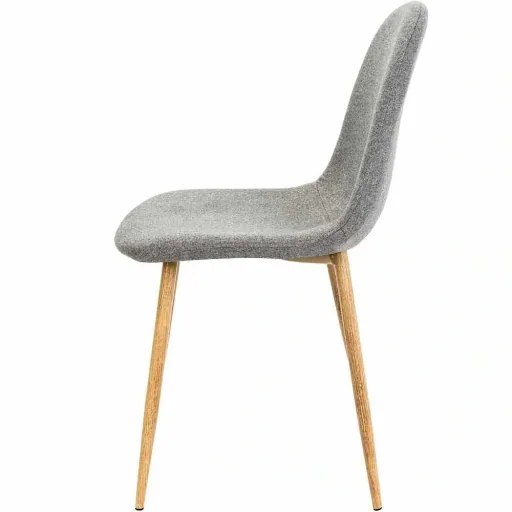 Design-Stuhl mit Stoffbezug hellgrau 4 Stück