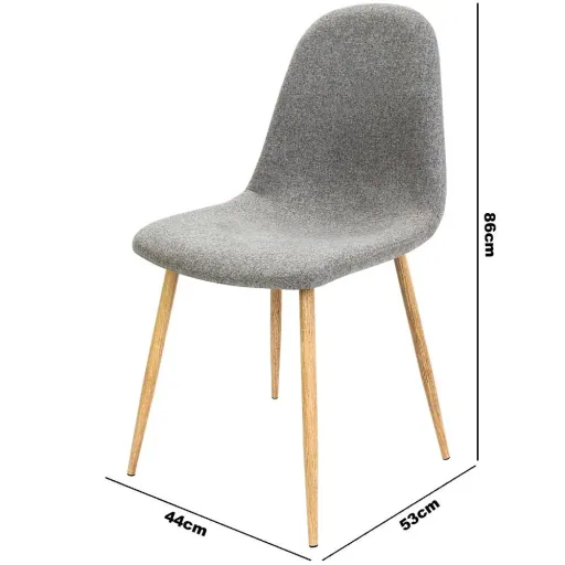 Design-Stuhl mit Stoffbezug hellgrau 4 Stück