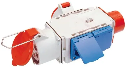 Stromverteiler 400V / 16A CEE IP x 4, Spritzwasser geschützt