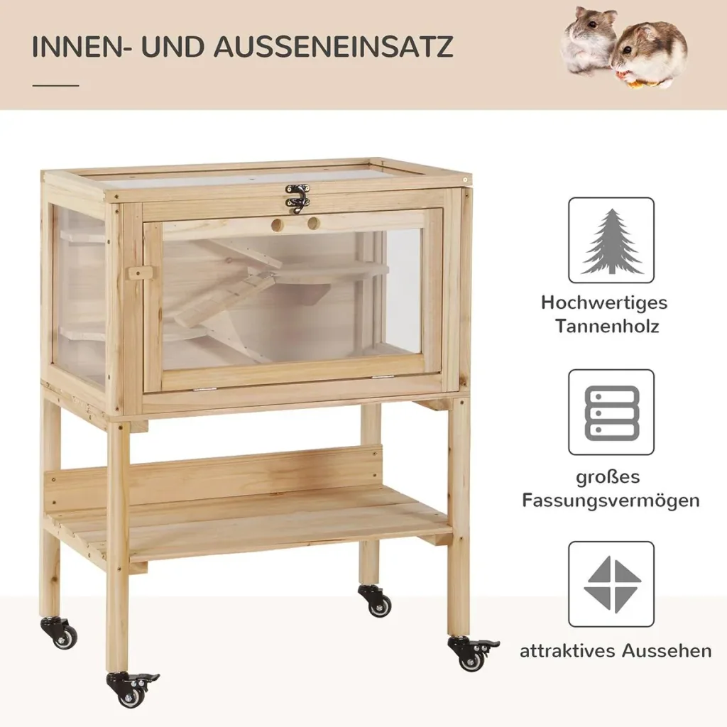Hamsterkäfig auf Rollen Natur