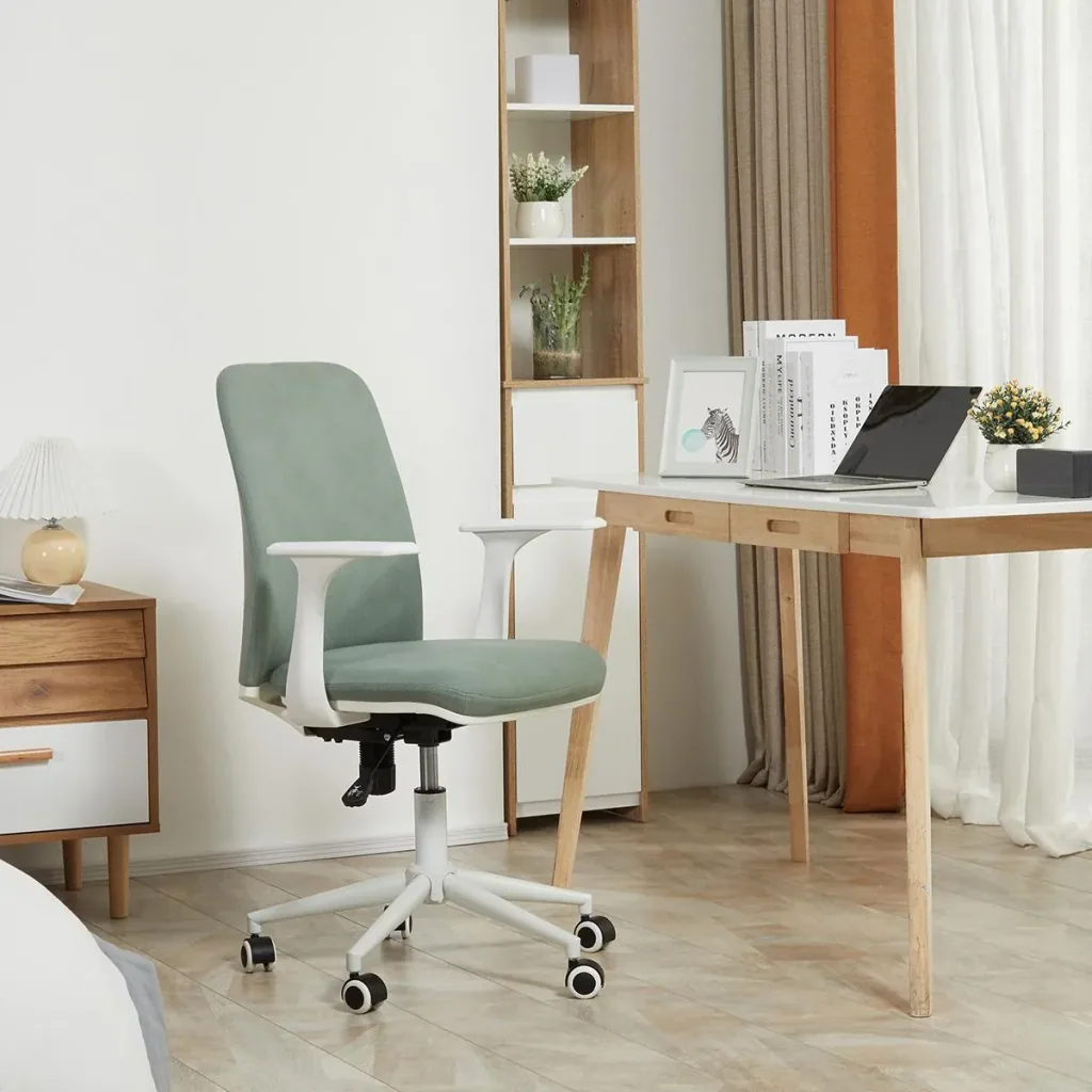 Bürostuhl mit Wippenfunktion Home-Office-Stuhl höhenverstellbarer Schreibtischstuhl ergonomisch 360°-Drehräder Schaumsto