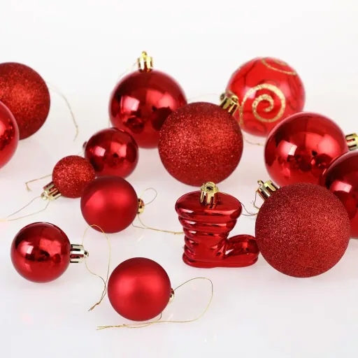 Weihnachtskugeln 102 Stück - Rot