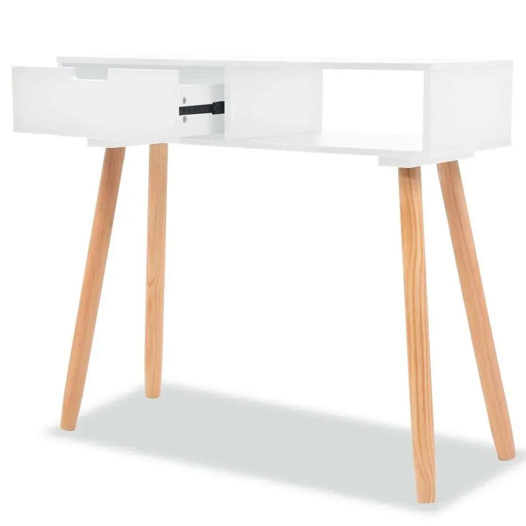 Wandtisch 80x30x72 cm Kiefer massiv weiß