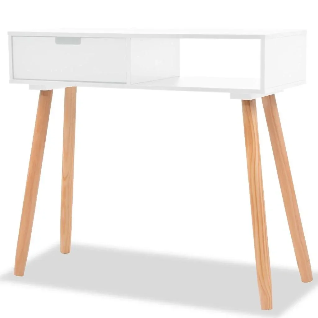 Wandtisch 80x30x72 cm Kiefer massiv weiß